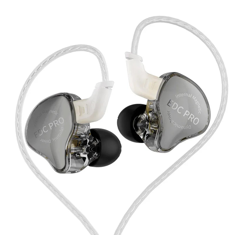 KZ EDC Pro Wire Earphone Large Dynamic Drivers Monitor Bass In-ear Headphone Cancelling Headset with Detachable Audio Cable