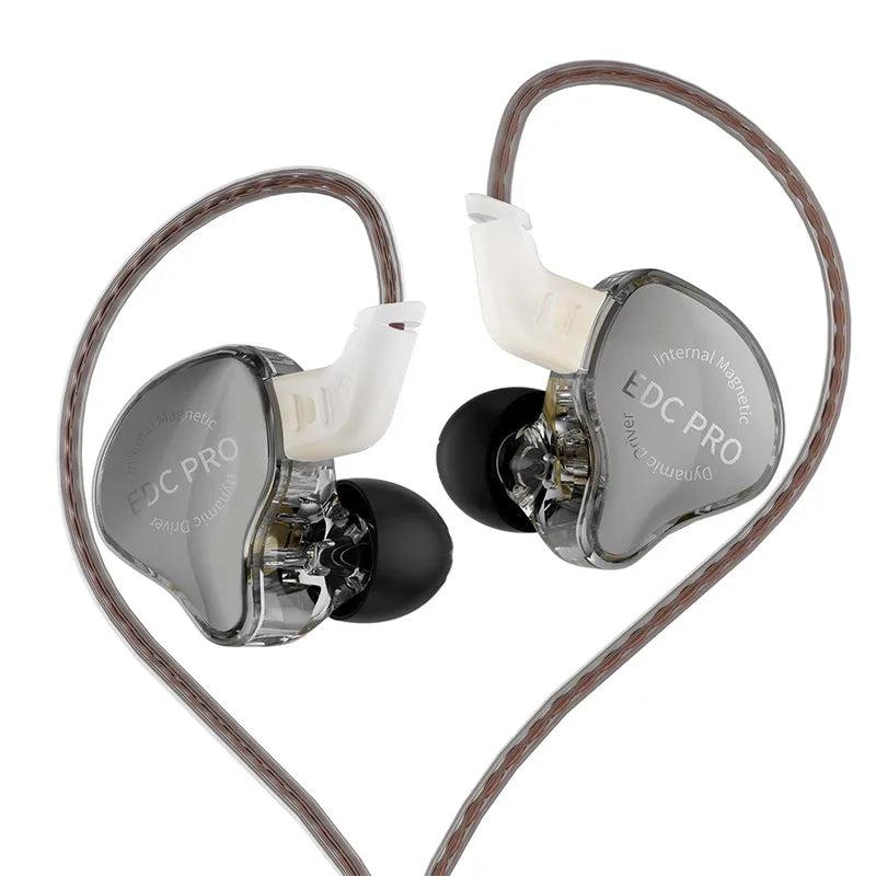 KZ EDC Pro Wire Earphone Large Dynamic Drivers Monitor Bass In-ear Headphone Cancelling Headset with Detachable Audio Cable