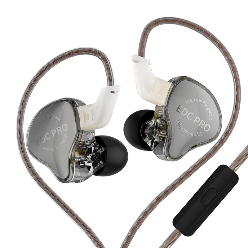KZ EDC Pro Wire Earphone Large Dynamic Drivers Monitor Bass In-ear Headphone Cancelling Headset with Detachable Audio Cable